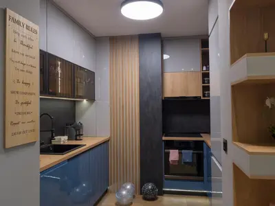 a kitchen with a sink and a counter top at Blue Iris, 2BR, Stunning Views, Jacuzzi and Workspace in Sofia