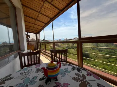 a table with a tea pot sitting on top of it at BELLA VISTA Holiday Home 24h check in in Sandanski
