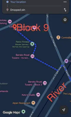 a map of the black baseball diamond at Eleonor Mountain Studio in Bansko