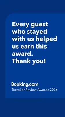 a blue picture with the words every guest who stayed with us helped us earn this at Your Home in Plovdiv with Free Private Parking in Plovdiv