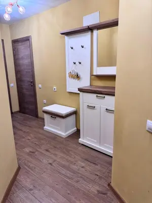 a kitchen with a sink and a toilet in a room at Spacious sunny flat with 2 bedrooms in the heart of Plovdiv in Plovdiv