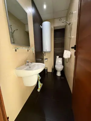 a bathroom with a sink and a toilet at Green View Studios in Sandanski