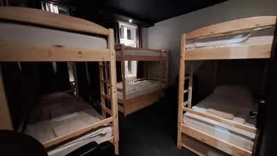 a room with three bunk beds in it at Key Hostel Serdika in Sofia