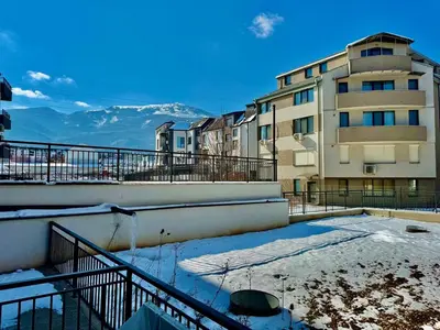 a building with snow on the roof of it at MK Studios Krustova Vada plus Parking!!! in Sofia