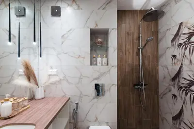 a bathroom with a shower and a sink at Brand New Luxury Apartments with Great Views in Sofia