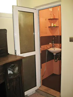 a bathroom with a shower and a sink at Apartment Mariza in Plovdiv