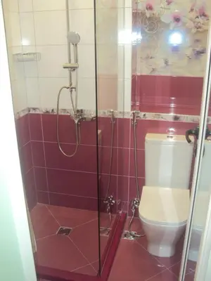 a bathroom with a shower and a toilet at Apartment 13 in Sofia