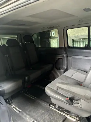 an empty back seat of a van with the back seatsktop at Трансфери in Plovdiv
