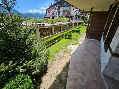 an overhead view of a house with a walkway at Luxury apartment in Downtown Resort Bansko in Bansko