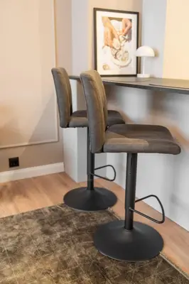 two chairs sitting in front of a desk at Amber Corner I Brand New Flat Top Location in Sofia