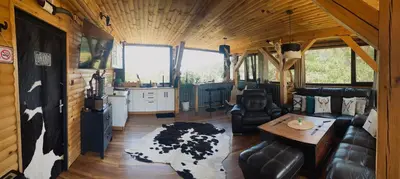 a living room with a couch and a table at Villa INDIANA Devin in Devin