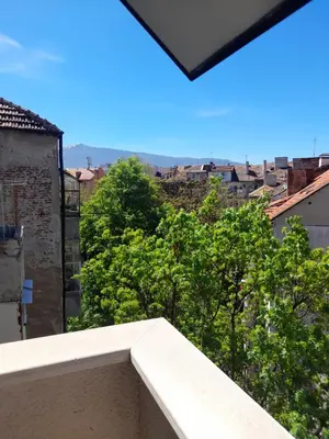 a view of a city from a balcony at Studio Kalo in Sofia