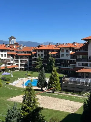 a view of a resort with a swimming pool at Spacious Studio - Bansko Royal Towers in Bansko
