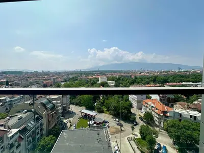 a view of a city with buildings and a street at The Skyline Residence Sofia in Sofia