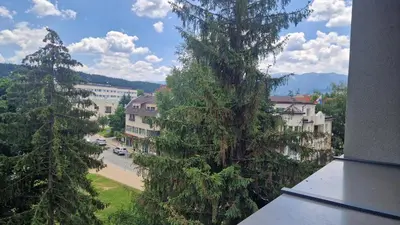 a view of a city with trees and buildings at Boho Style in Samokov