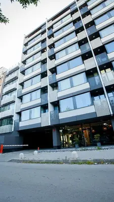 a large building with a lot of windows at College Flat - Wi-Fi with 600 Mbit speed in Sofia