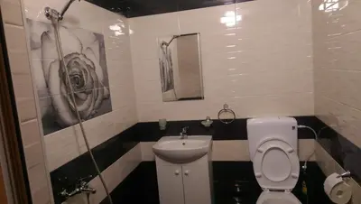 a small bathroom with a toilet and a sink at Стаи за гости Деметра in Sofia