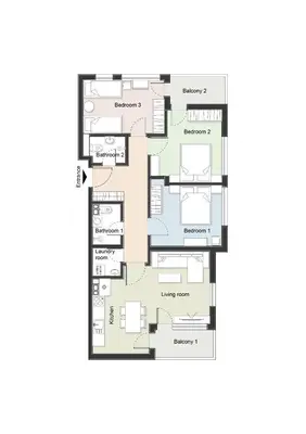 a floor plan of a house at Sofia City Quiet Retreat in Sofia