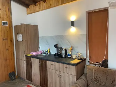 a kitchen with a sink and a counter top at Studio Elias in Zlatograd