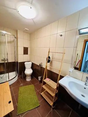 a bathroom with a sink and a toilet and a shower at Grand Resort Pamporovo b19 in Pamporovo