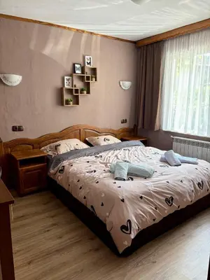 a bedroom with a bed and a window at Apartment Hristina in Dobrinishte