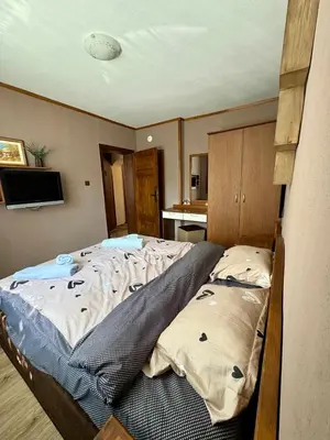 a bedroom with a large bed in a room at Apartment Hristina in Dobrinishte