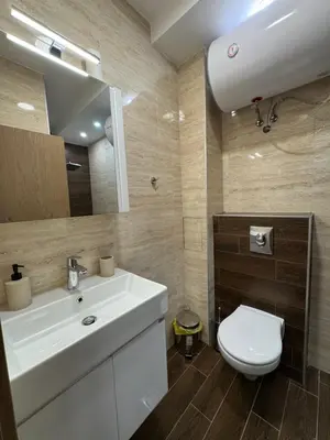 a bathroom with a white sink and a toilet at Dream Home A3 in Sofia
