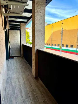a view of a train station from a building at Studio Sredec 77 in Plovdiv