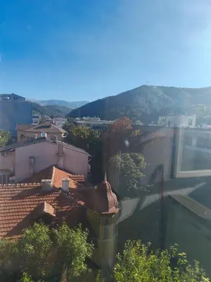 a view of a building with a roof at AlHana Panoramic Studio - Top Center, Blagoevgrad in Blagoevgrad