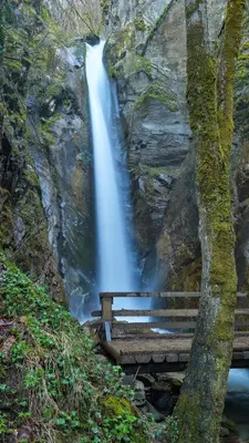 a waterfall on the side of a mountain at Комплекс Ванката in Kamena