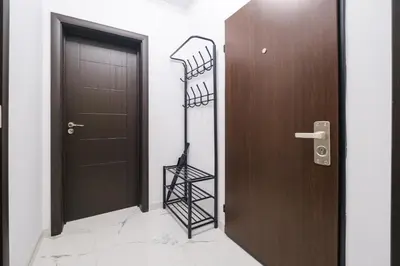 an open door with a basketball hoop rack next to it at Comfort 1 Bedroom App in Plovdiv