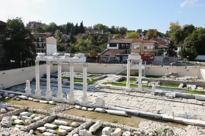 a view of the ruins of the ancient city at Portata in Plovdiv