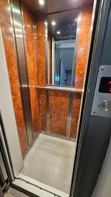a walk in shower with a mirror in a bathroom at Cozy spot at the heart of Sofia in Sofia