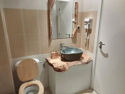 a bathroom with a sink and a toilet at Alpin Art Studio in Hotel Iceberg - Free Pool, Sauna and Fitness in Borovets