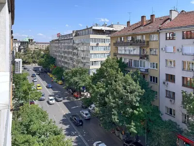 an aerial view of a city street with buildings at Heart of Sofia 2 Bdr Elevator Balcony Relax in Sofia