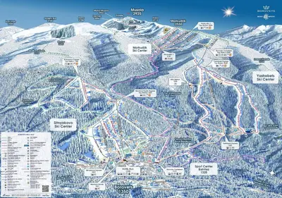 a detailed map of a ski resort at RIA studio in Borovets Gardens hotel in Borovets