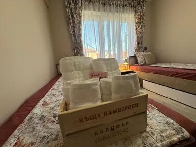 a room with a box filled with towels at Къща Камберови град Калофер in Kalofer