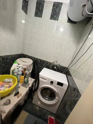 a bathroom with a toilet and a washing machine at EAST Spacious and Comfort Apartment in the best suburb in Sofia in Sofia
