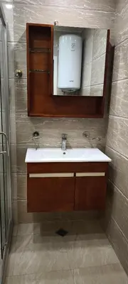 a bathroom with a sink and a mirror at One Bedroom Apartment 2 - Restaurant Stadium Plovdiv in Plovdiv