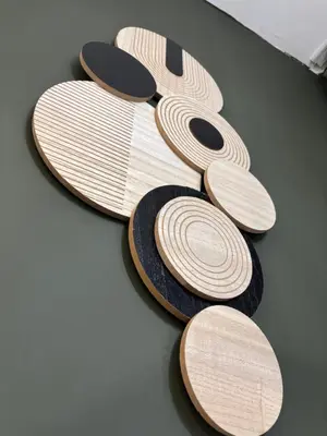 a group of wooden spoons sitting on a table at Luxury & Comfort near the University in Blagoevgrad
