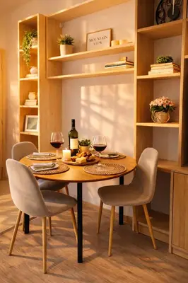 a dining room table with two chairs and wine glasses at Mountain View Escape - Cozy Apt with Private Parking in Sofia