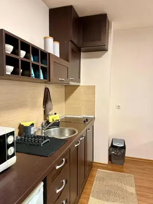 a kitchen with a sink and a counter top at Gino's place Home2Host in Bansko