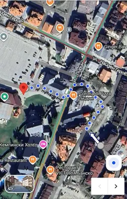 a map of the intersection of a street at SkyCloud Bansko Cozy Modern 1 Min to Gondola in Bansko