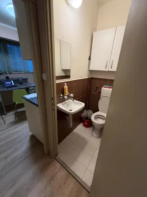 a bathroom with a toilet and a sink at Abdovica House in Sofia