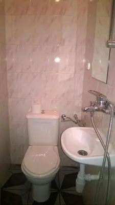 a bathroom with a toilet and a sink at Hostel Alex 1 in Sofia