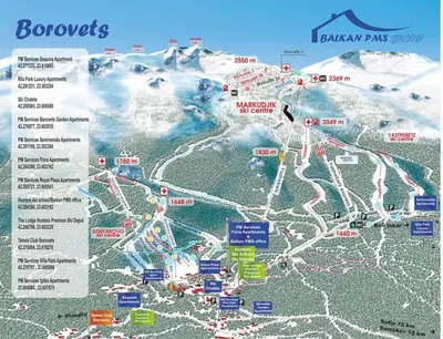a map at PM Services Flora Apartments in Borovets