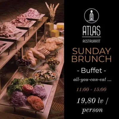 a buffet with different types of food on a table at Guest House Fun and Rest in Plovdiv