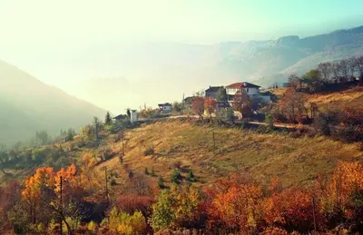 a house on top of a hill with trees at Semana Guesthouse in Vrata
