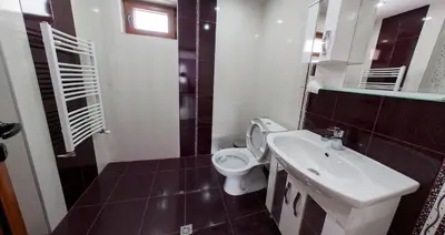 a bathroom with a toilet and a sink at Kavdanski Guesthouse in Sapareva Banya