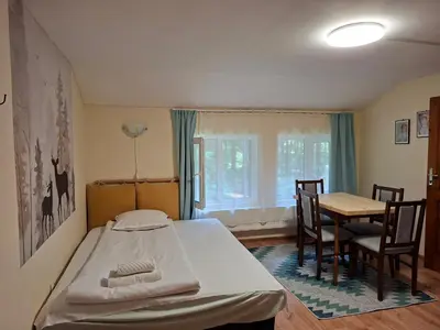 a hospital room with a bed and a table at Villa Sveti Dimitar in Borovets